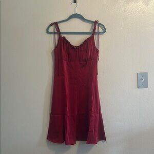 Jennifer Ruffled V-neck Slip Dress